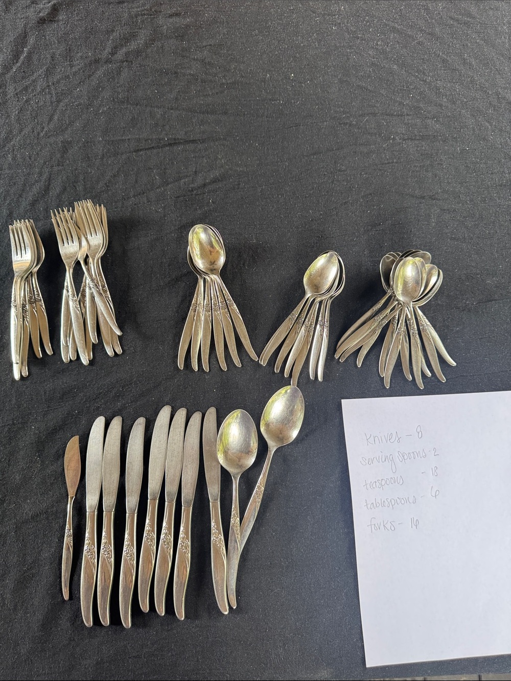 50pc Vintage lasting rose by Onedia Stainless Flatware Set